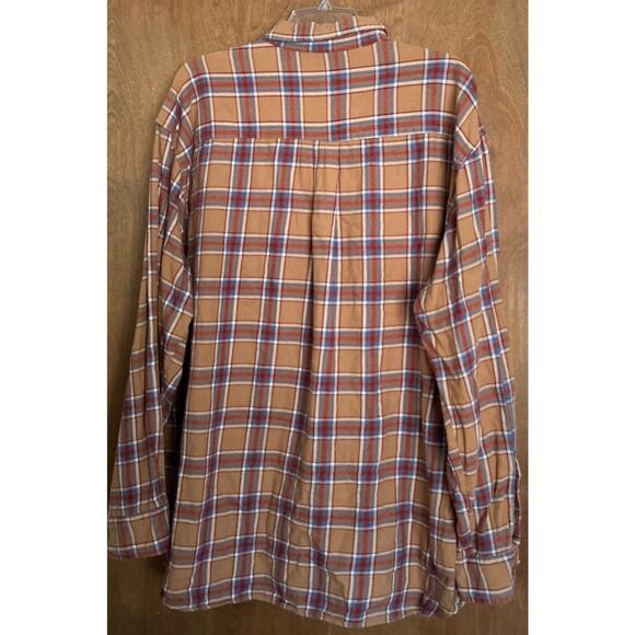 Foundry-Mens Long Sleeve Button-Down Flannel Shirt-3XL Big/Tall-Brown Plaid - Picture 3 of 8